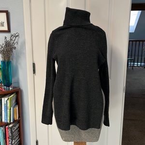 Theory charcoal gray wool turtleneck sweater.